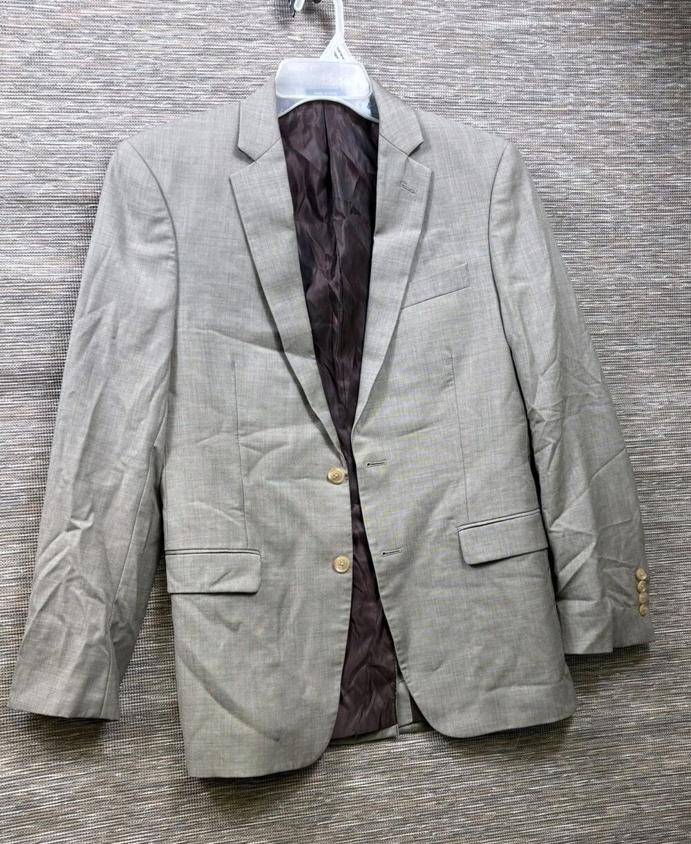 Ralph Lauren Blazer Mens 38R Beige Wool Two Button Suit Jacket Dillard's Lined